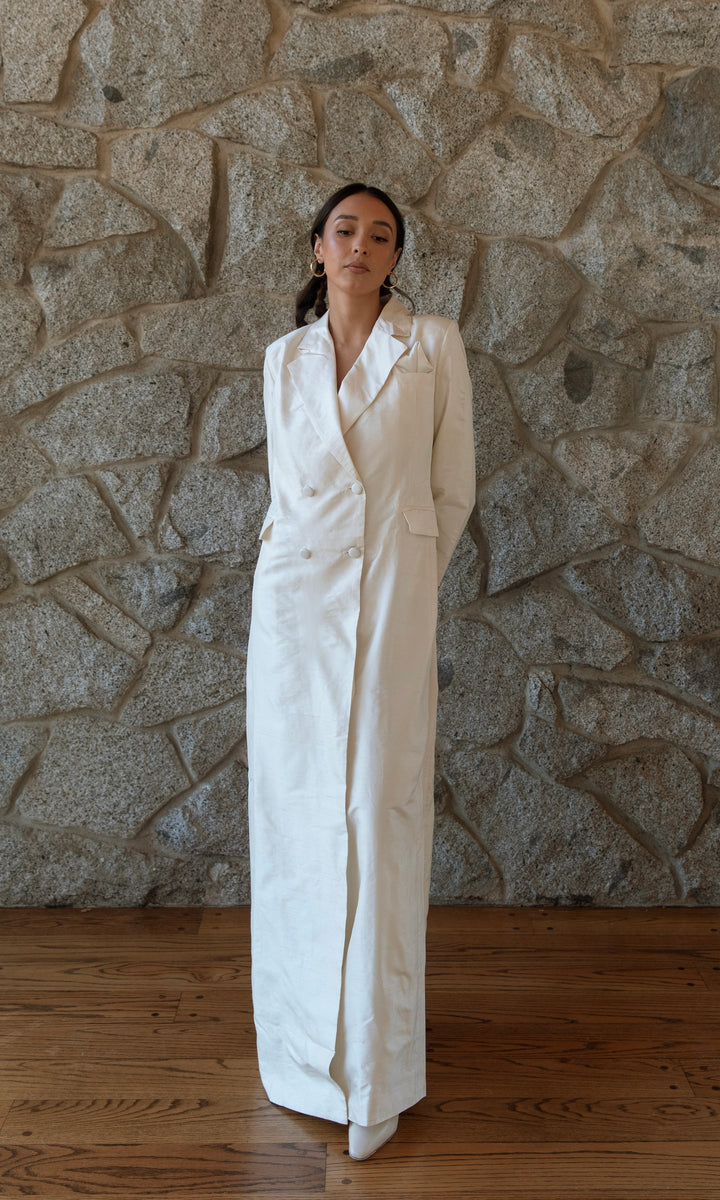 Cass- Silk Bridal Tuxedo Gown