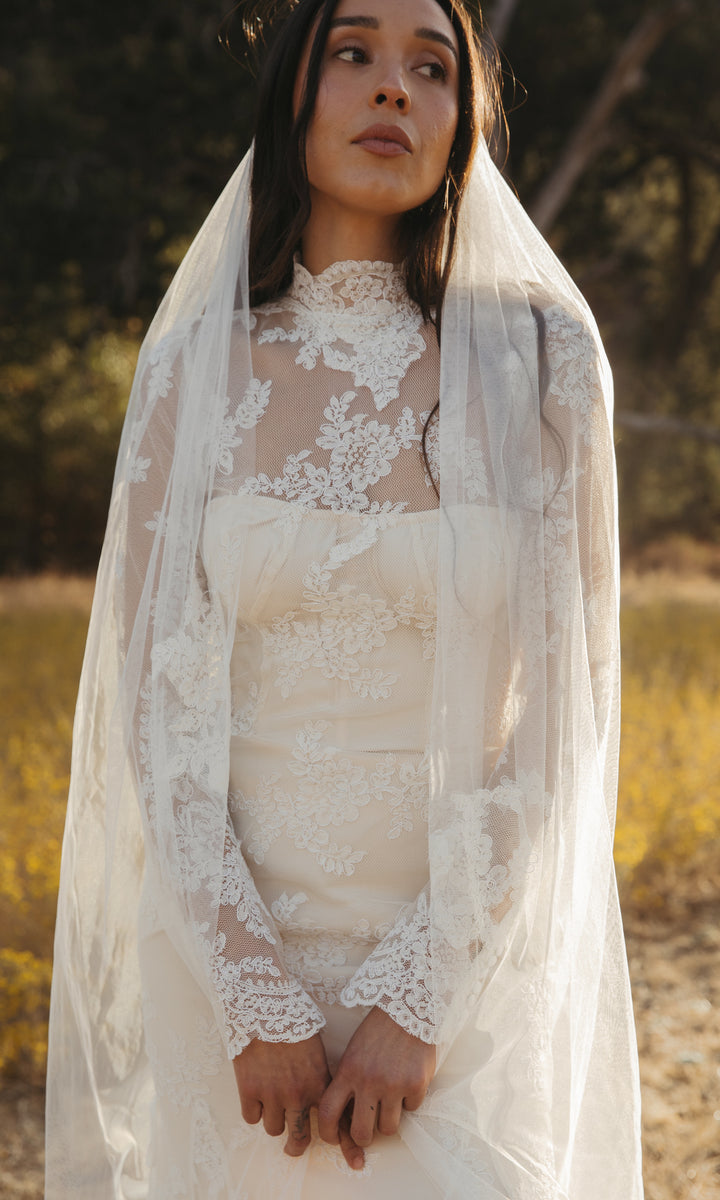 Aurora- Lace High Neck Open Back Bridal Gown Aurora- Lace High Neck Open Back Bridal Gown
