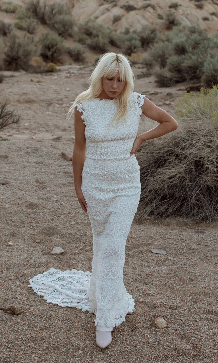 Lilah- Vintage Inspired Crochet Lace Wedding Dress Lilah- Vintage Inspired Crochet Lace Wedding Dress