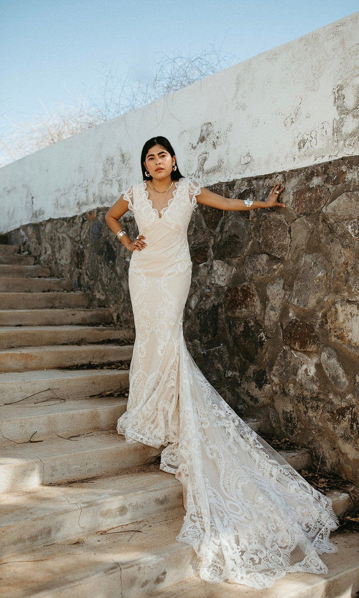 Wyatt- Lace Cap Sleeve Bridal Gown XXX-Large