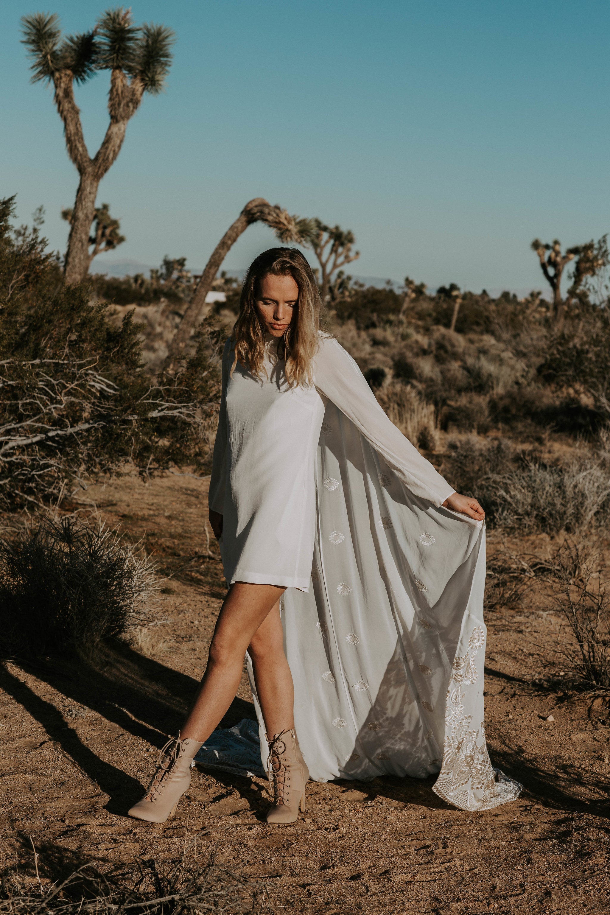 60s Mod Mini Wedding Dress with Sequined Cape