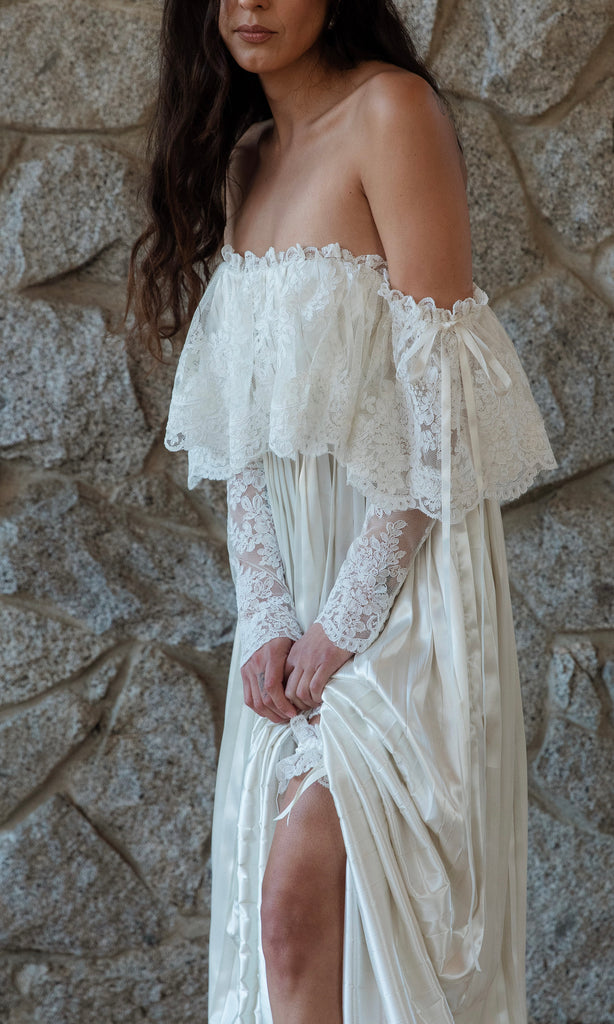 Luca- Pleated Silk Wedding Dress