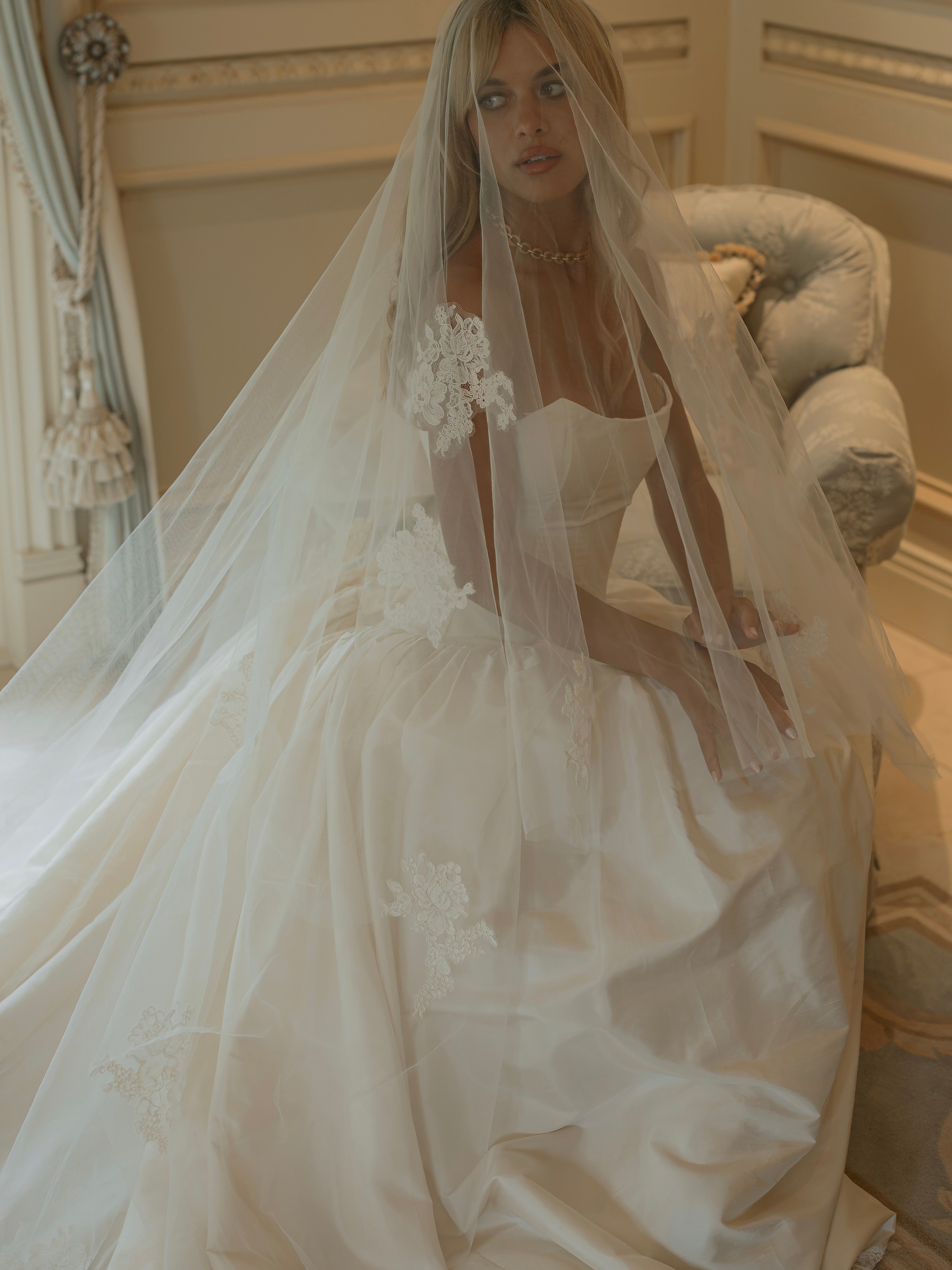 Drop Waist Wedding Dress Silk 